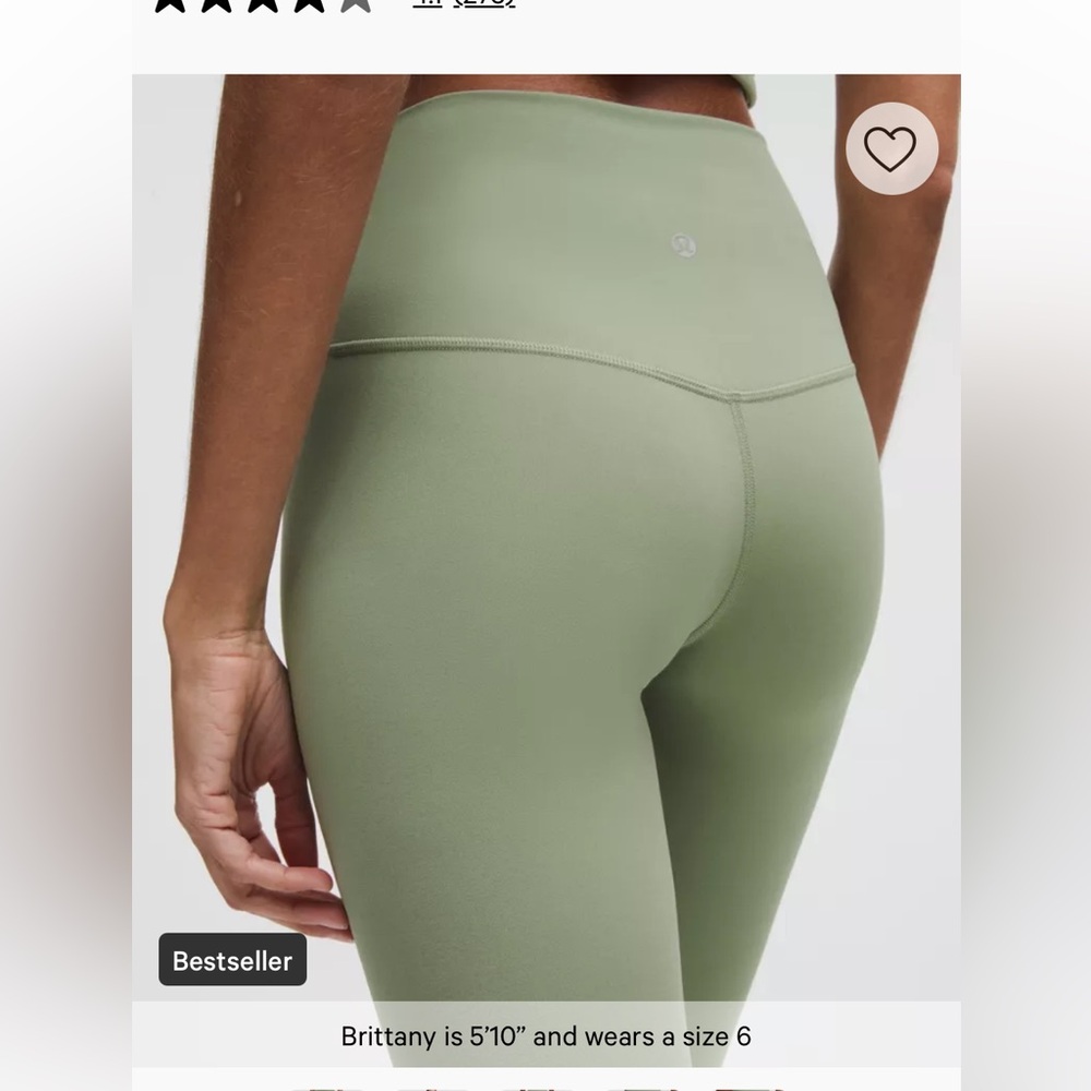 Lululemon Align HR Crop 23" Desert Green Women's Size 10